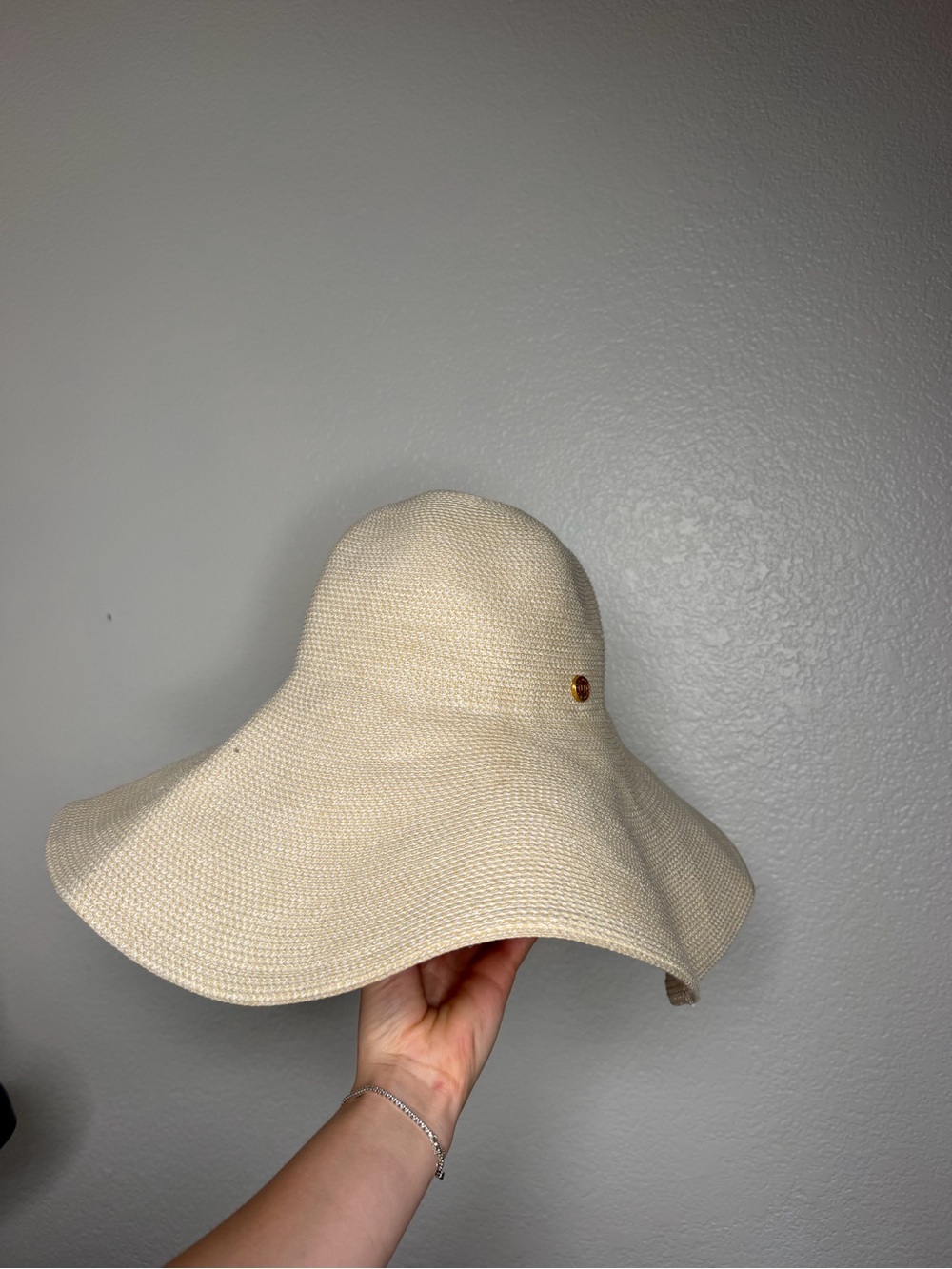 Eric Javits Ivory Wide-Brim Rollable Sun Hat